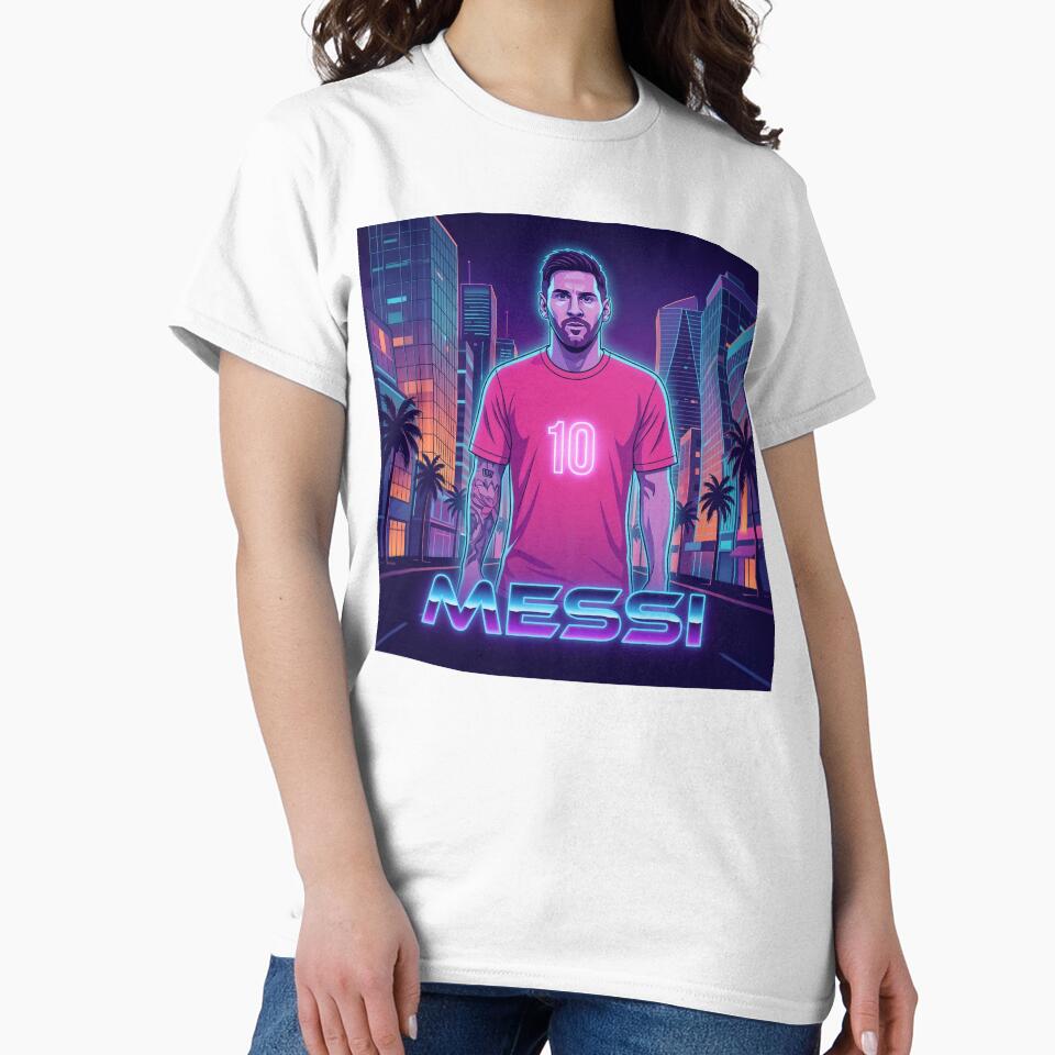 Inter Miami Football Legend Messi Cyberpunk Retro Futurist Design by Jesús Iachini