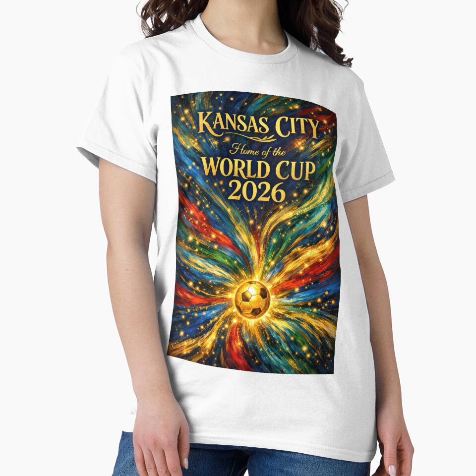 Kansas City World Cup 2026 Starburst Soccer Poster — Van Gogh Fluid Art Print by BrickByDream