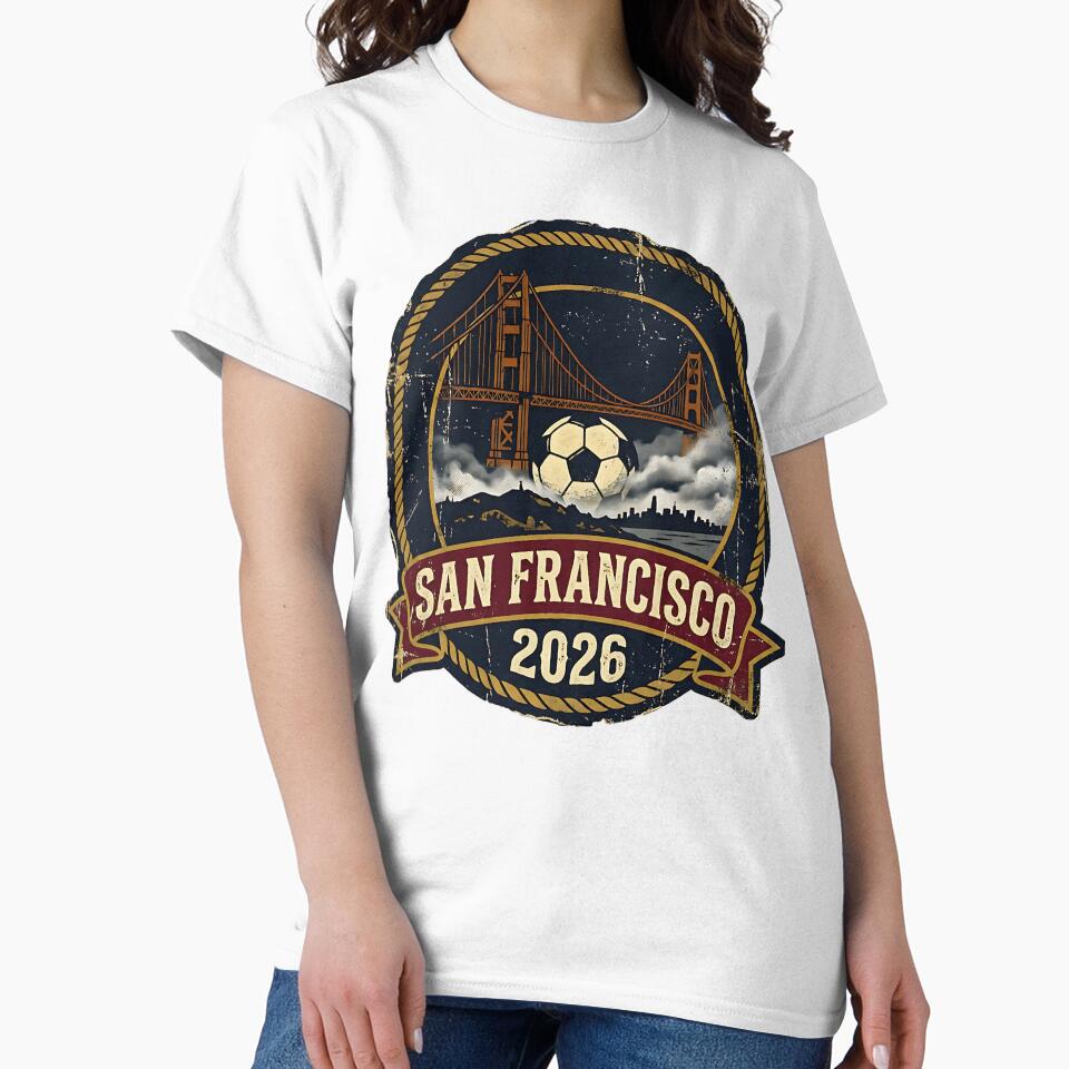 San Francisco 2026 World Cup Host City Vintage Football Badge — Golden Gate Soccer Crest by BrickByDream