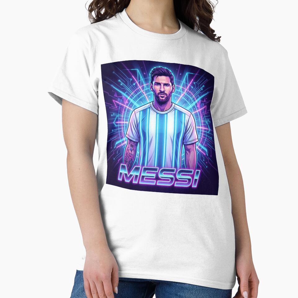 ​Argentina Football Legend Messi Cyberpunk Retro Futurist Design by Jesús Iachini