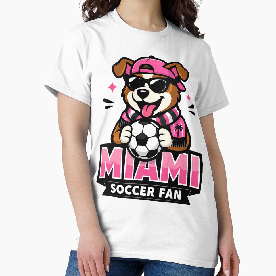Miami Soccer Fan Dog Design – Dressed for Winter in Florida Game Day Artwork  ? Subtle joke by BrickByDream