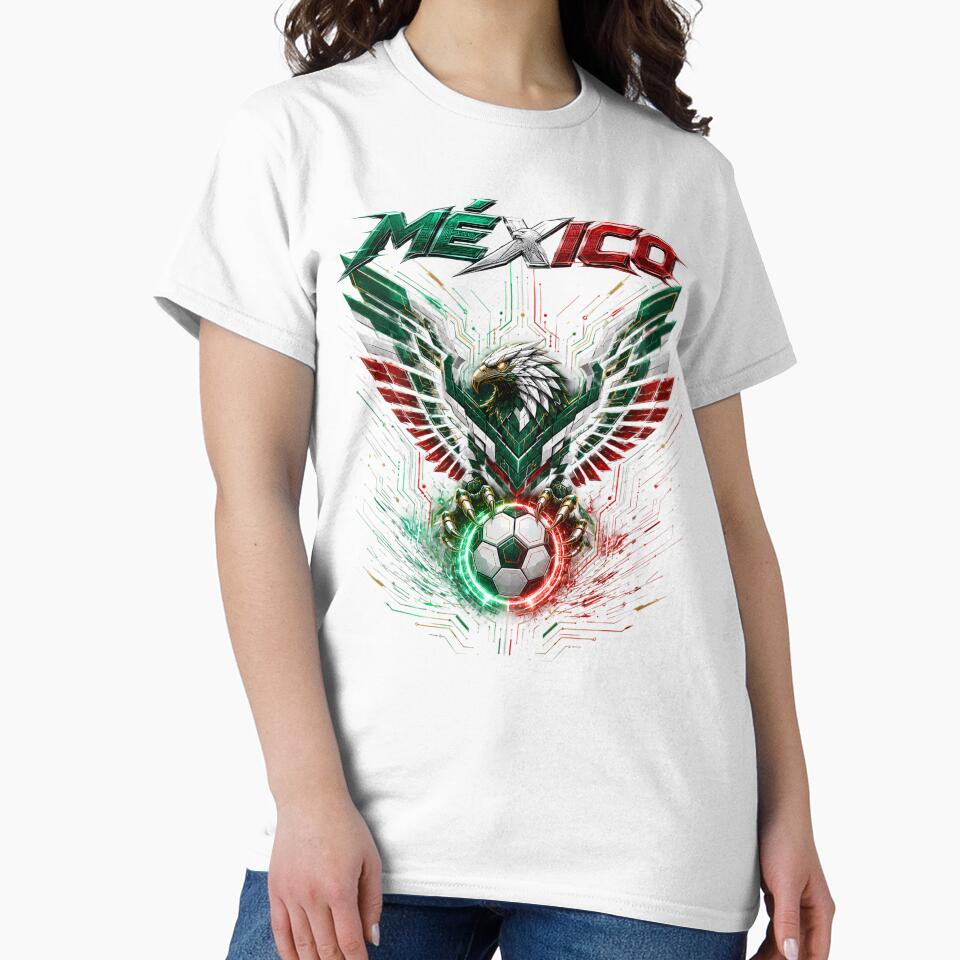 Mexico Soccer Cyber Eagle - Futuristic Football Mexican Pride by Extravanganzza