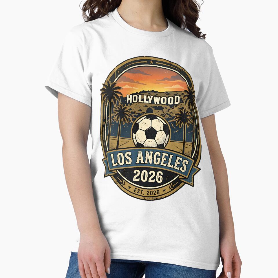 Los Angeles 2026 World Cup Host City Vintage Football Badge — Hollywood Soccer Crest by BrickByDream