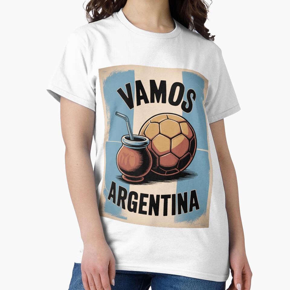 Argentina Vamos Argentina 2026 Mate Vintage Football Poster - Argentine Domestic World Cup Fan Design by SofDelAtlas