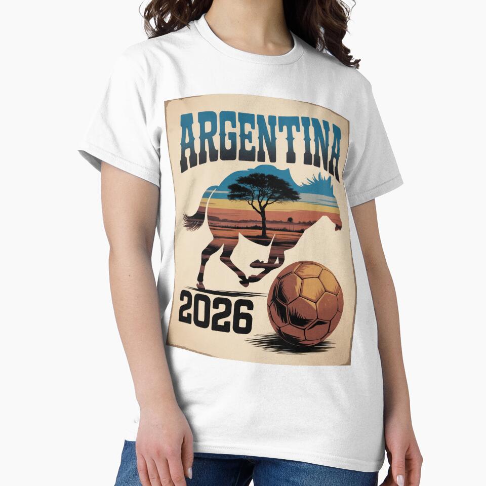 Argentina World Cup 2026 Gaucho Pampas Vintage Football Poster - Argentine Western Soccer Fan Design by SofDelAtlas