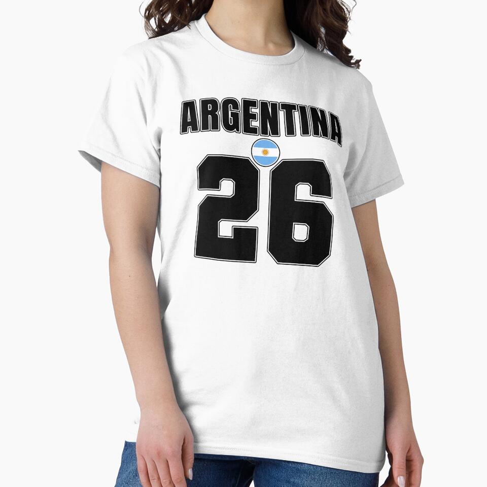 Argentina 26 Football Shirt Style Design – Argentina National Team Apparel by The Hairy Melon