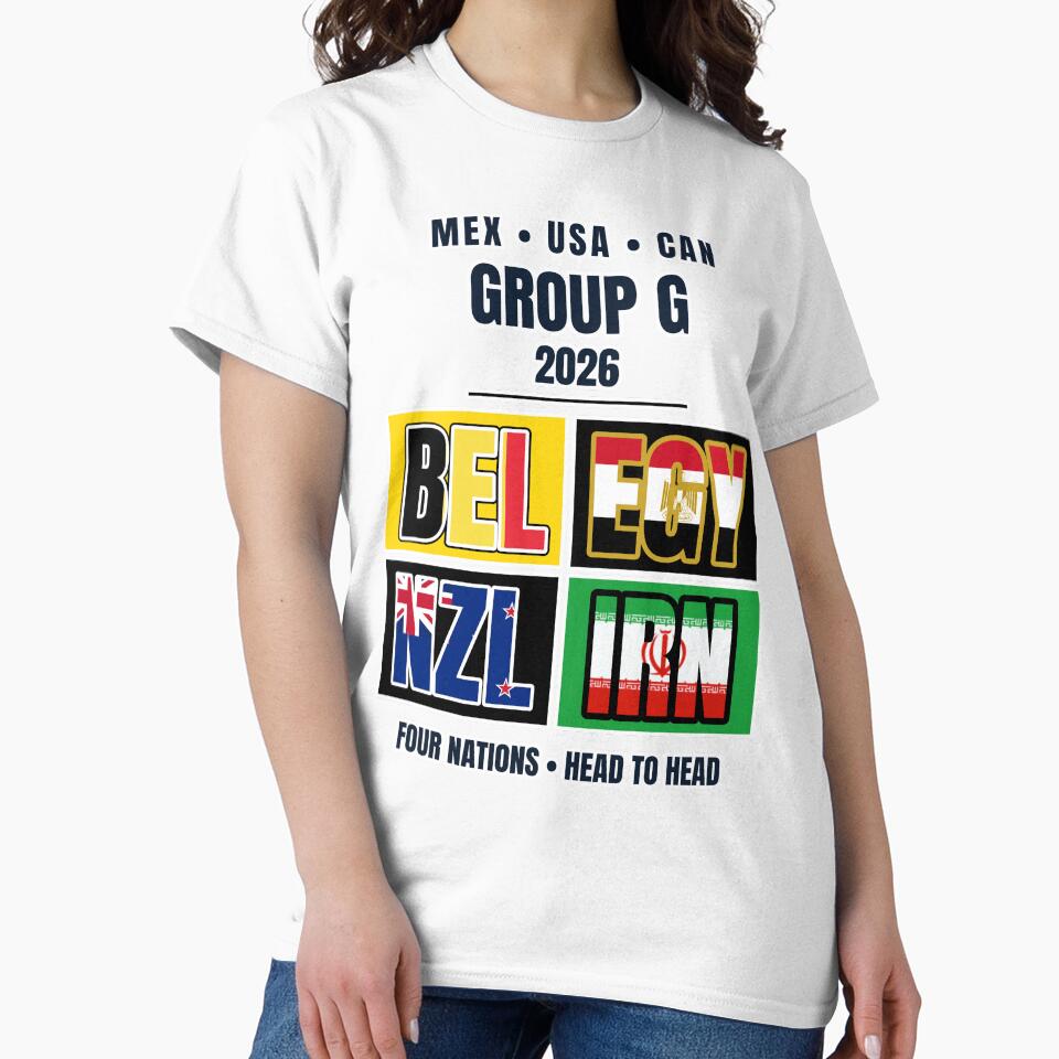 Group G 2026 Soccer Football Shirt Belgium Egypt Iran New Zealand World Tournament by The Hairy Melon