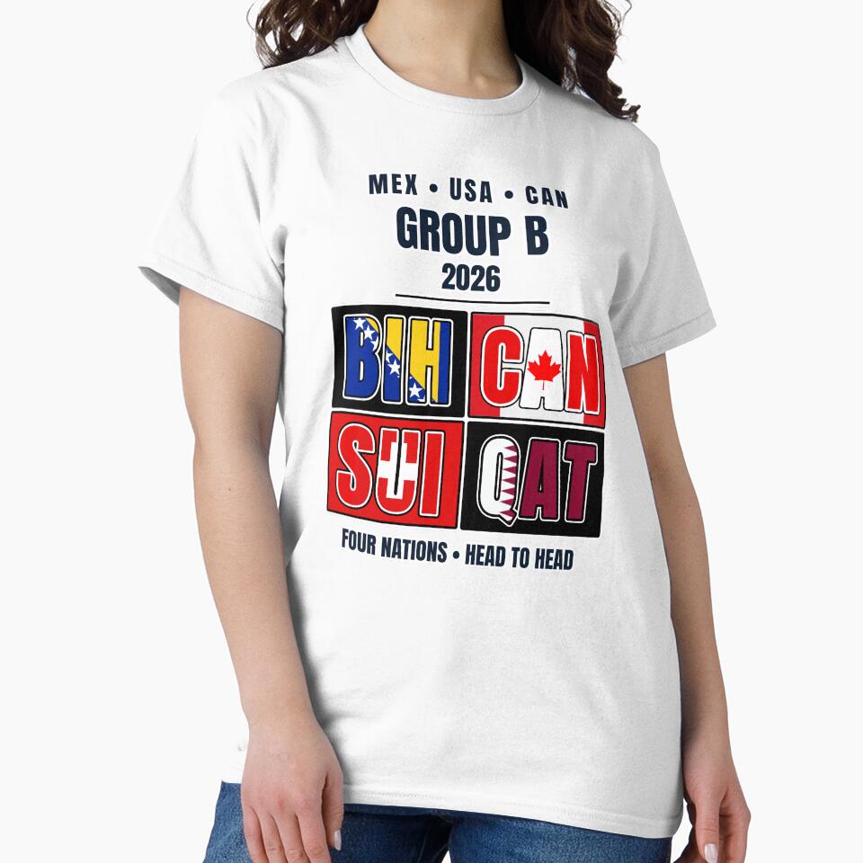 Group B 2026 Soccer Football Shirt Switzerland Canada Qatar Bosnia Herzegovina International Tournament by The Hairy Melon