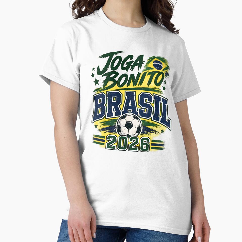 Brasil 2026 Joga Bonito Shirt Yellow Brazil Soccer Jersey Style Futebol Fan Design by Martin's_Design