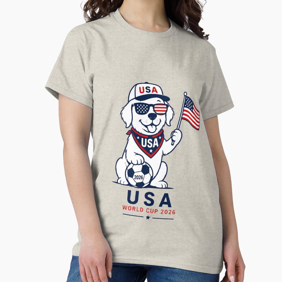 USA World Cup 2026 Dog Patriotic Soccer Fan by Cherry Glow