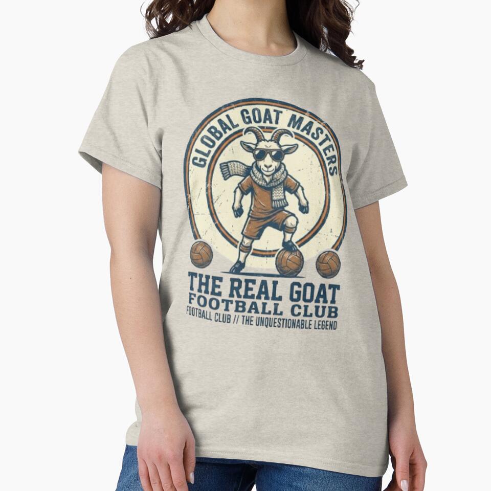 The Real GOAT Football Club Vintage Retro Soccer by Dream Weave Studio