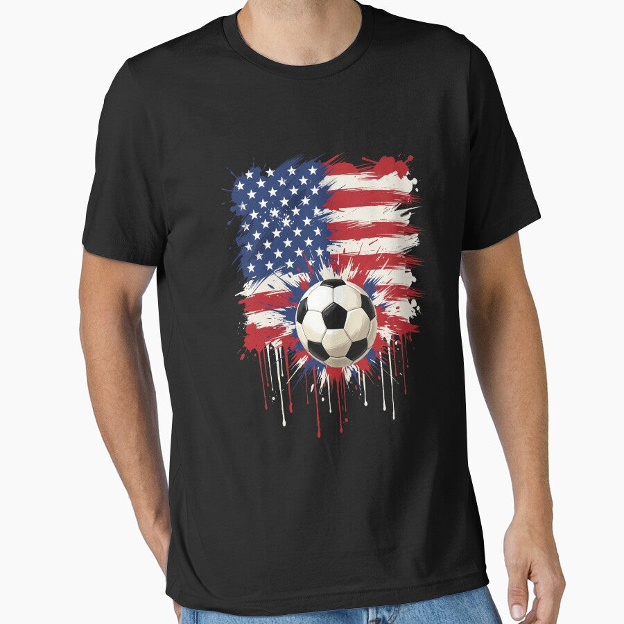 USA Soccer American Flag Patriotic Fan by SofenArt