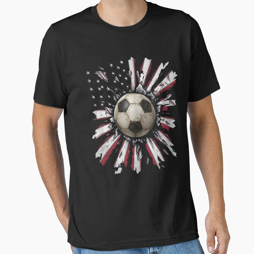 American Flag Soccer Ball Blast T-Shirt by LarryMBrown
