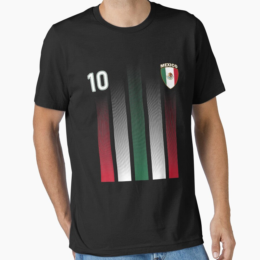 Mexico Soccer Jersey Mexico 10 Soccer Football Fan T-Shirt by Francois-Lemann
