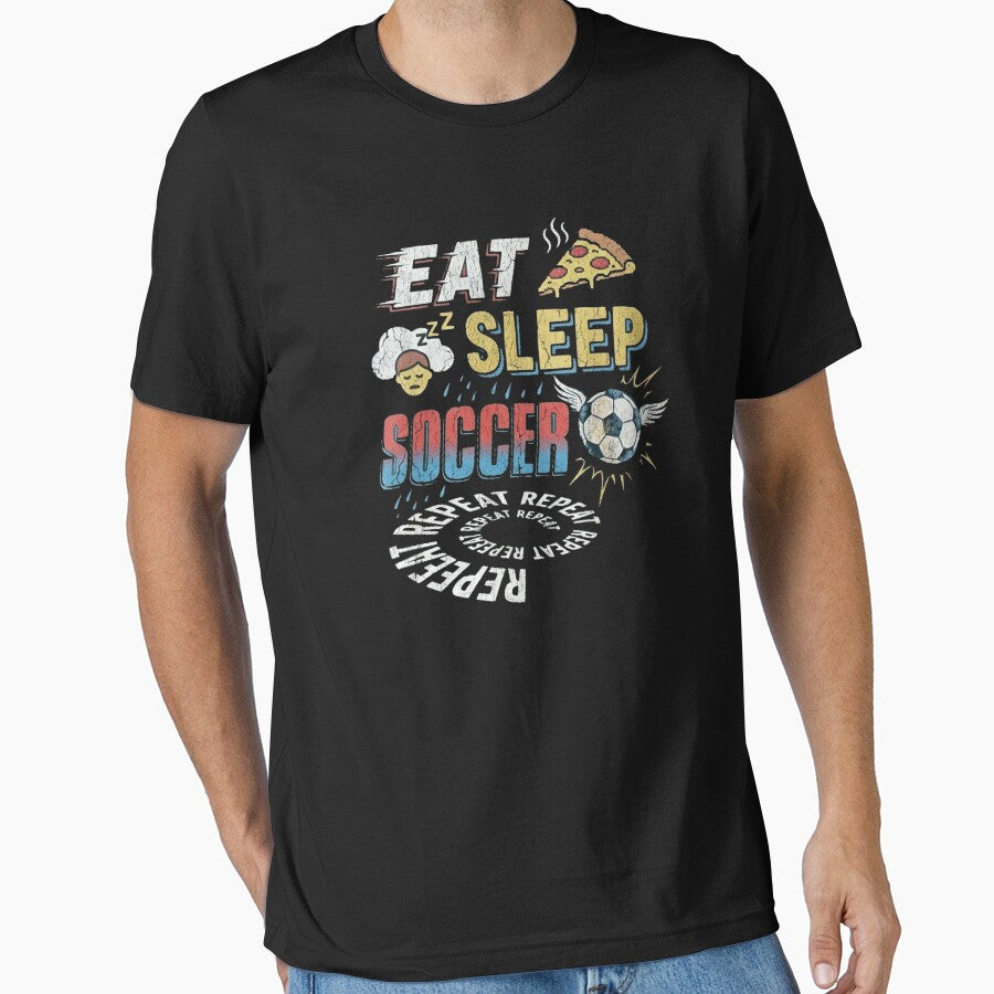 Eat Sleep Soccer Repeat Funny Soccer Fan Vibes Meme by Yellowriversss
