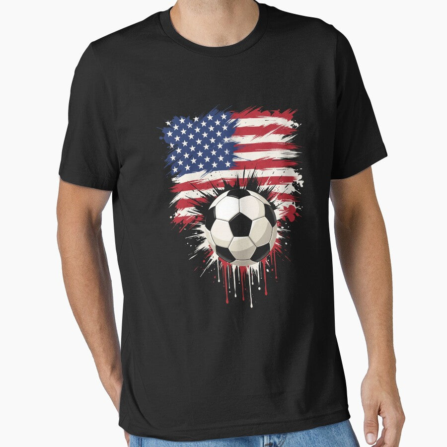 USA Soccer Ball American Flag Sports Fan by SofenArt