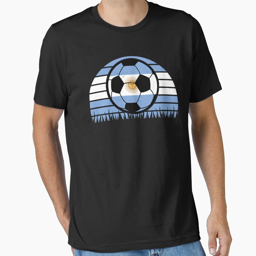 Argentina Flag Soccer Patriotic Football Kids Boys Men Women by pipsmerch