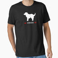 Minimalist Golden Retriever Soccer Line Art Dog (For Dark Apparel) by TailPrints