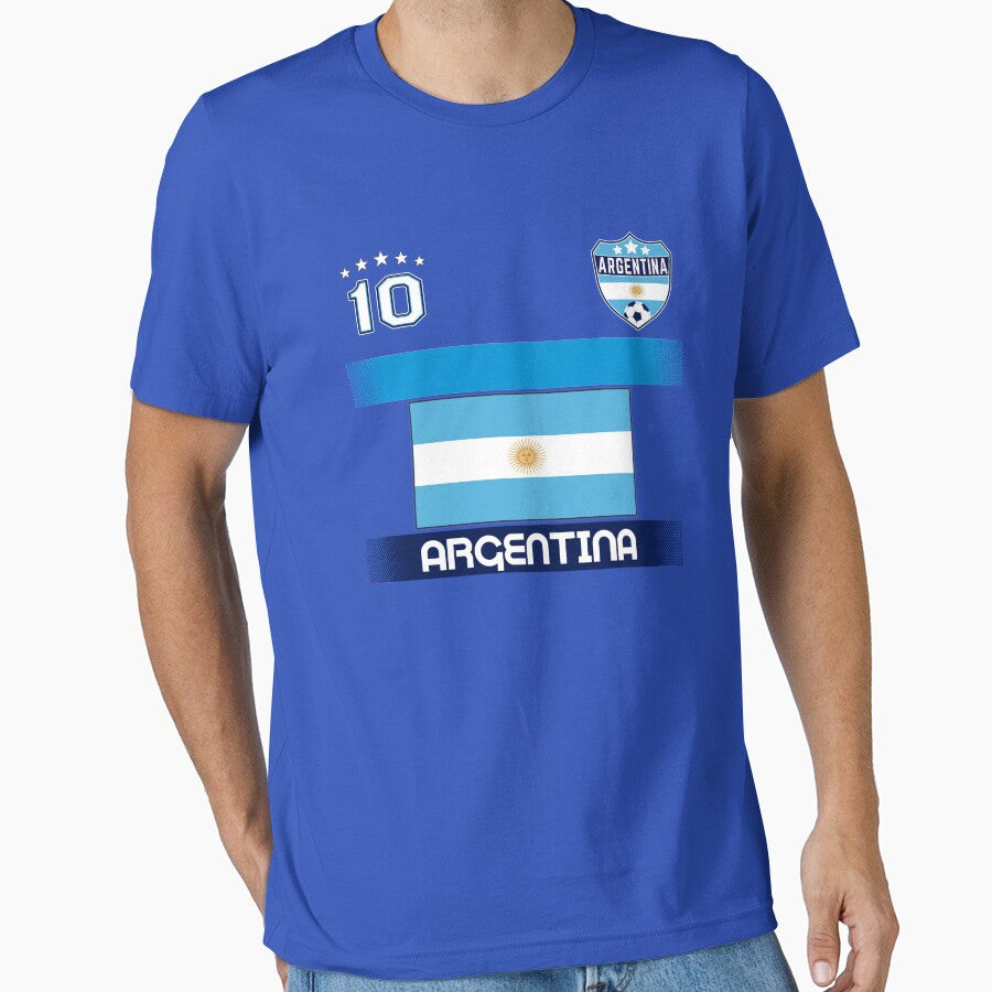 Argentina Soccer Shirt with Flag, Shield and Number 10 by fermo