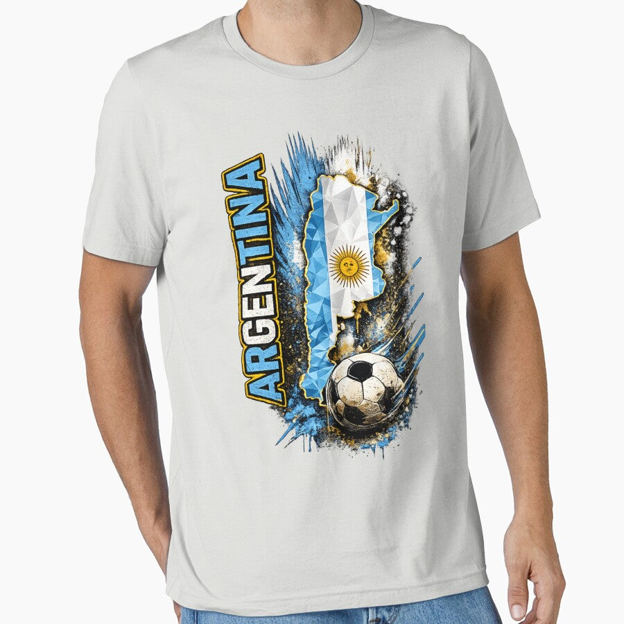 Argentina Football Map Art | Soccer Fan Country Pride Graphic by TheWorldGameStudio