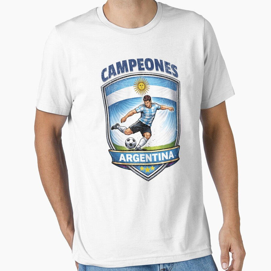 Argentina Vintage Soccer Badge - Campeones 3 Stars by Tee Nook