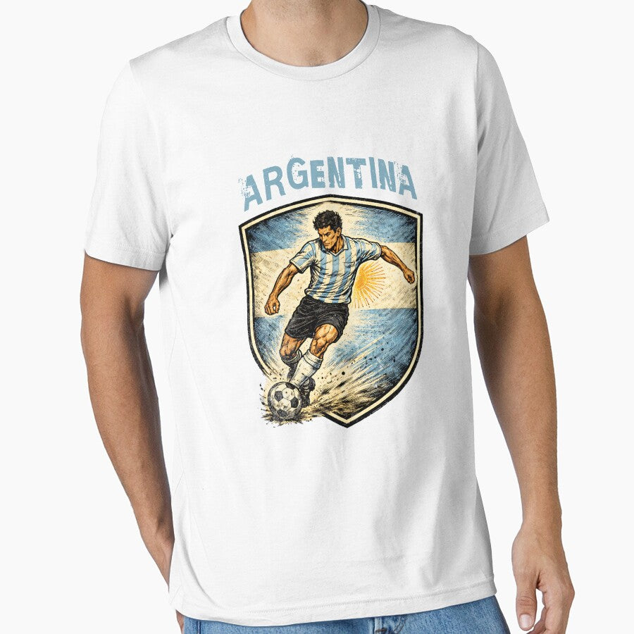 Vintage Argentina - 2026 Futbol Retro Style by Tee Nook