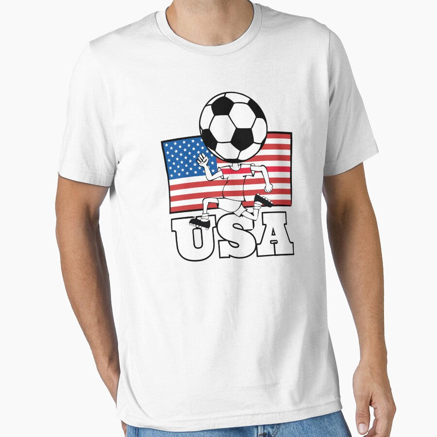 USA Soccer Fan with Flag Kid by oberdoofus