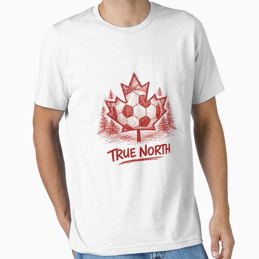 Canada Soccer 2026 Vintage Doodle - True North Maple Leaf Sketch by Tee Nook