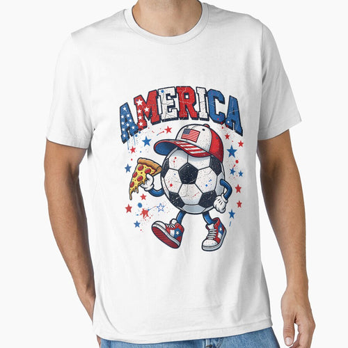 American Soccer boy Pizza Lover USA Flag Ball Patriotic by CriseldaBruning