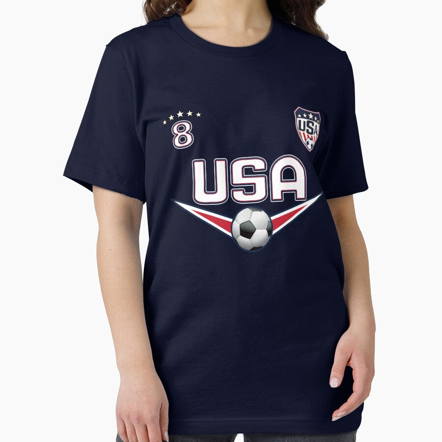 USA Soccer T shirt with Number 8 by fermo