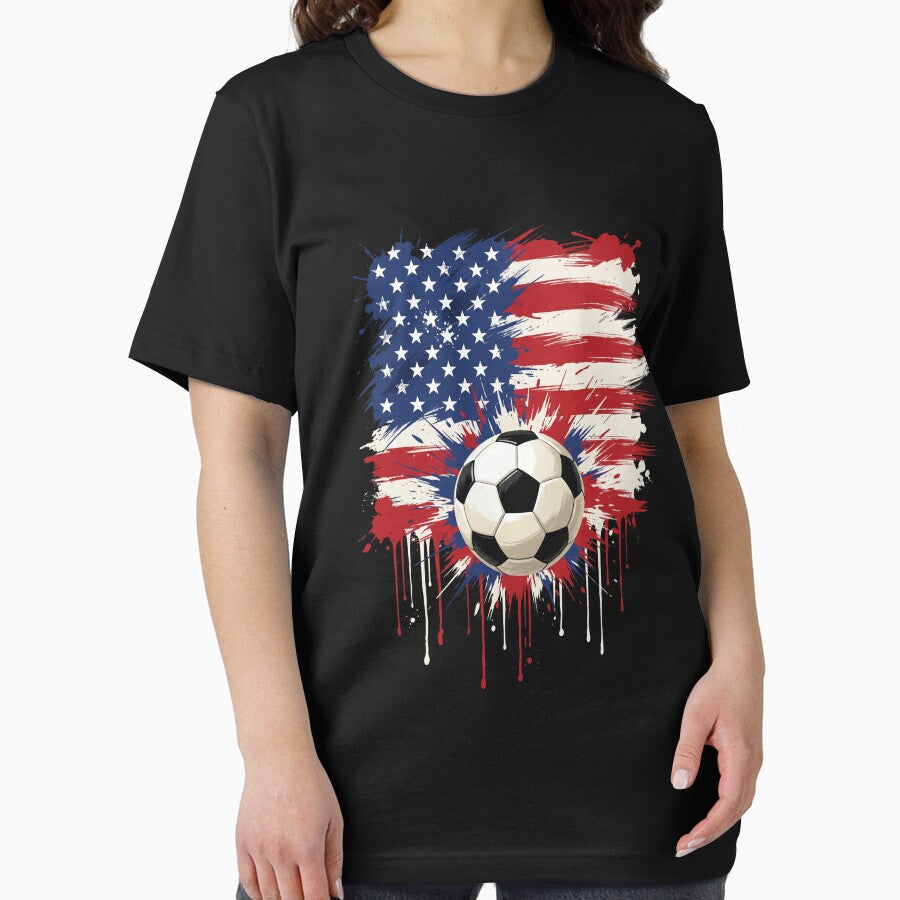 USA Soccer American Flag Patriotic Fan by SofenArt