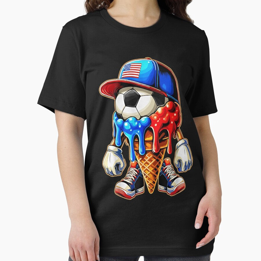 USA Soccer Ice Cream Cone Drip T-Shirt by LarryMBrown