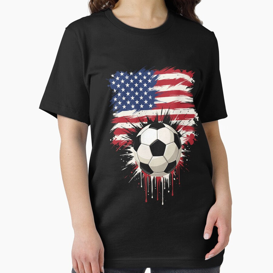 USA Soccer Ball American Flag Sports Fan by SofenArt