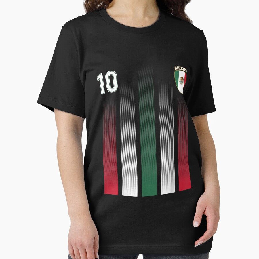 Mexico Soccer Jersey Mexico 10 Soccer Football Fan T-Shirt by Francois-Lemann