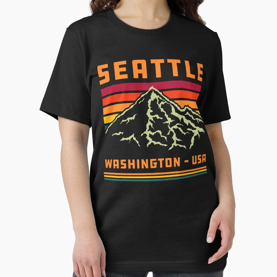 Retro Vintage Seattle Washington State 80s Souvenir Mountain by merchzy