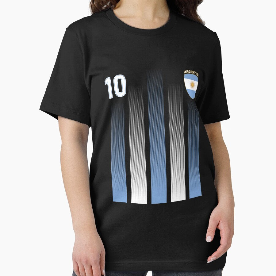 Argentinaian Jersey Argentina Soccer Jersey 10 Football Fan T-Shirt by Knight-Saverin