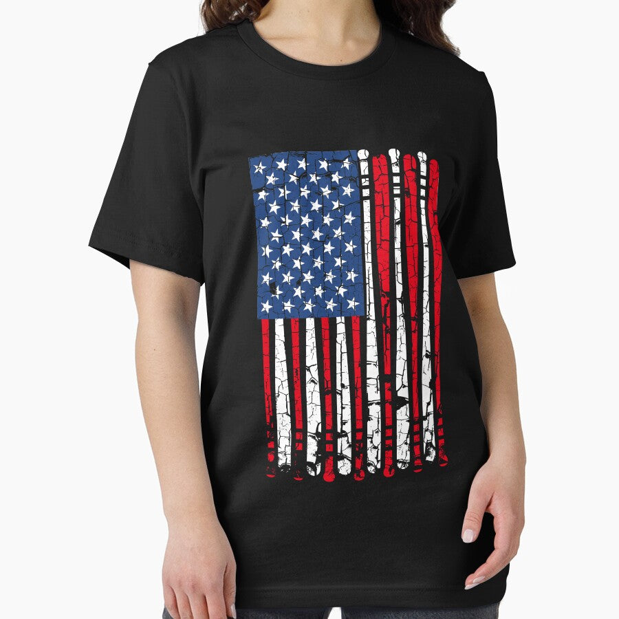 Baseball Vintage American Flag by teebytes