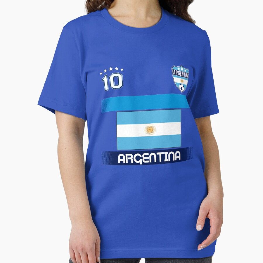 Argentina Soccer Shirt with Flag, Shield and Number 10 by fermo