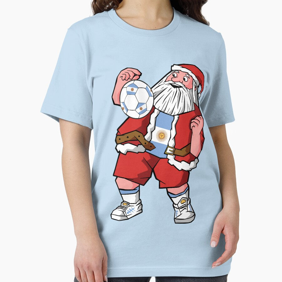 Santa Playing Football Father Christmas Argentina Flag Kids, Mens, Womens. by pipsmerch