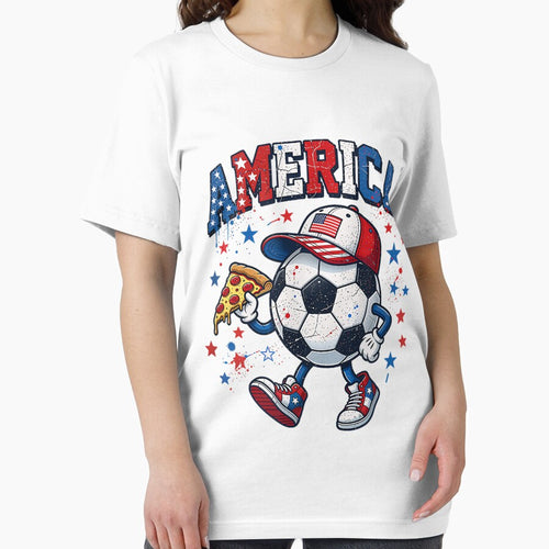 American Soccer boy Pizza Lover USA Flag Ball Patriotic by CriseldaBruning