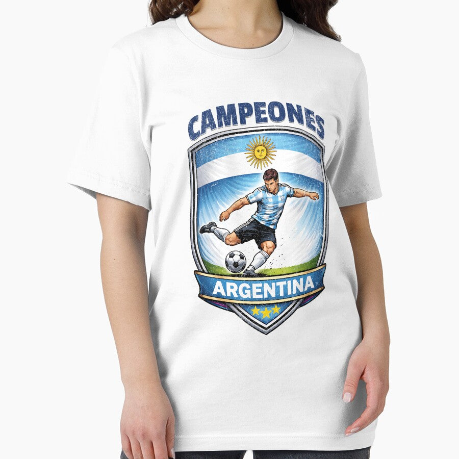 Argentina Vintage Soccer Badge - Campeones 3 Stars by Tee Nook