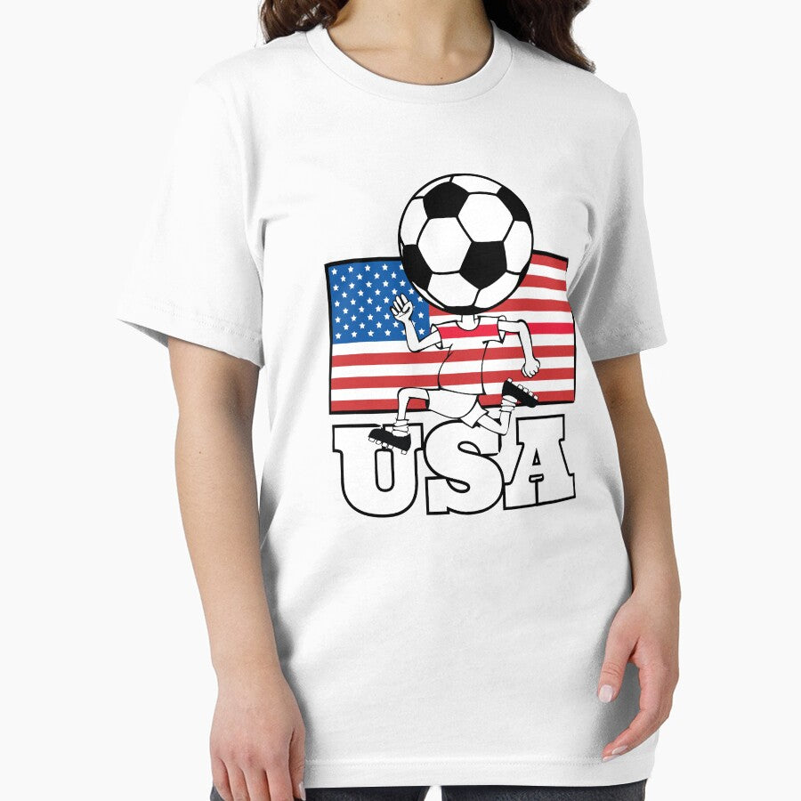 USA Soccer Fan with Flag Kid by oberdoofus