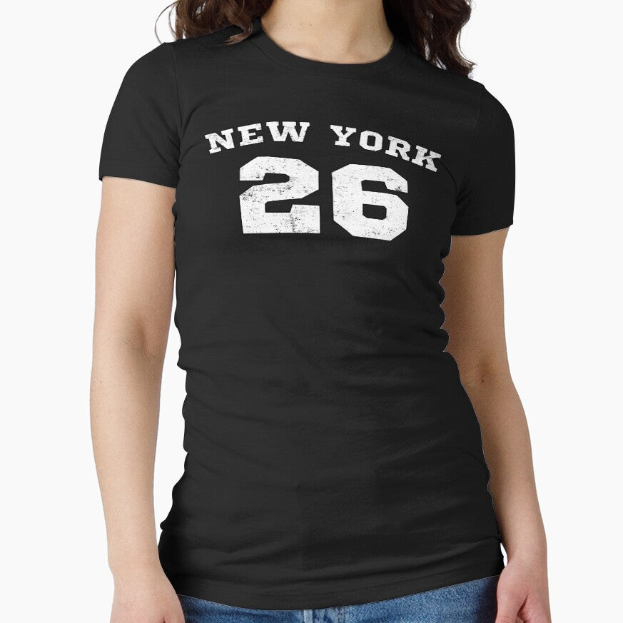 New York 2026 Vintage Distressed Soccer Football Design by BluecidDesign