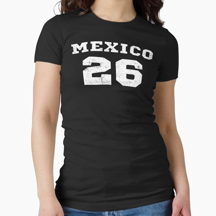 Mexico 2026 Vintage Distressed Soccer Football Design by BluecidDesign