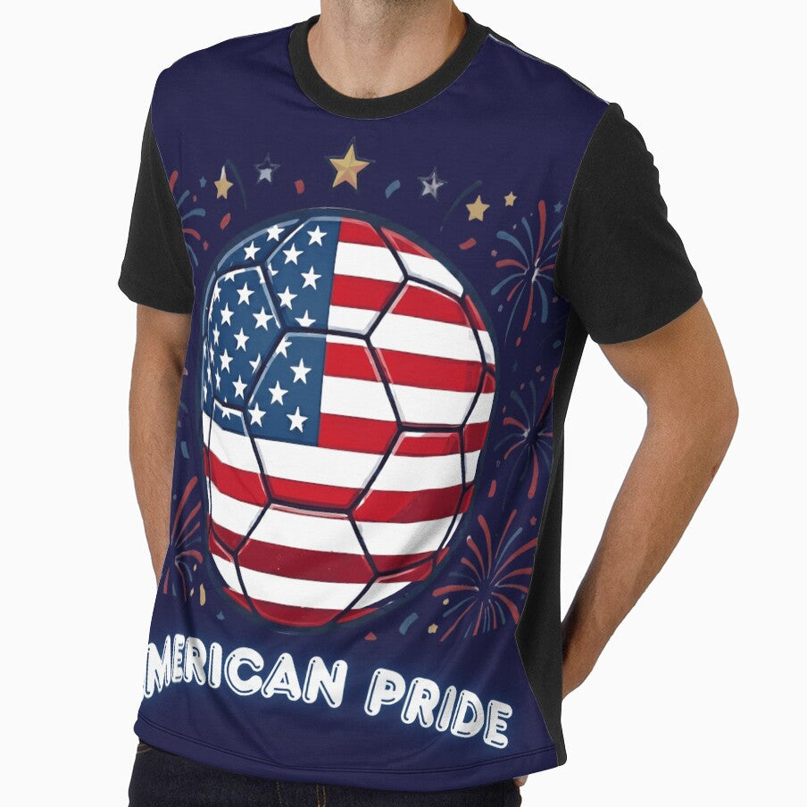 Patriotic American Football Fan Fireworks T-Shirt – USA Pride Graphic by Basma Designs | Funny Shirts, Stickers & Mugs