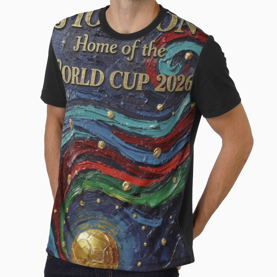 Houston World Cup 2026 Night Reflection Soccer Poster — Moody Jewel Art Print by BrickByDream