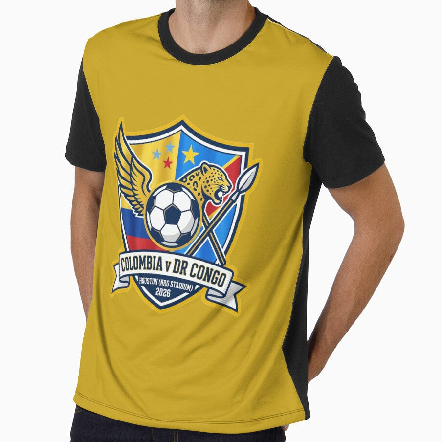 Colombia vs DR Congo Houston Soccer Match Crest by Pride Emblem Prints