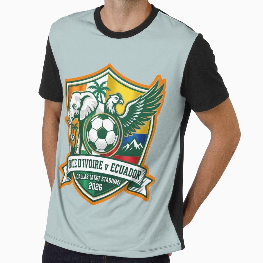 Ivory Coast Ecuador Dallas 2026 Soccer Crest Graphic by Pride Emblem Prints