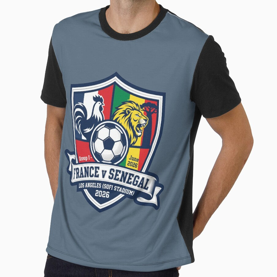 France Versus Senegal Football Match Crest Sporty Vibe by Pride Emblem Prints
