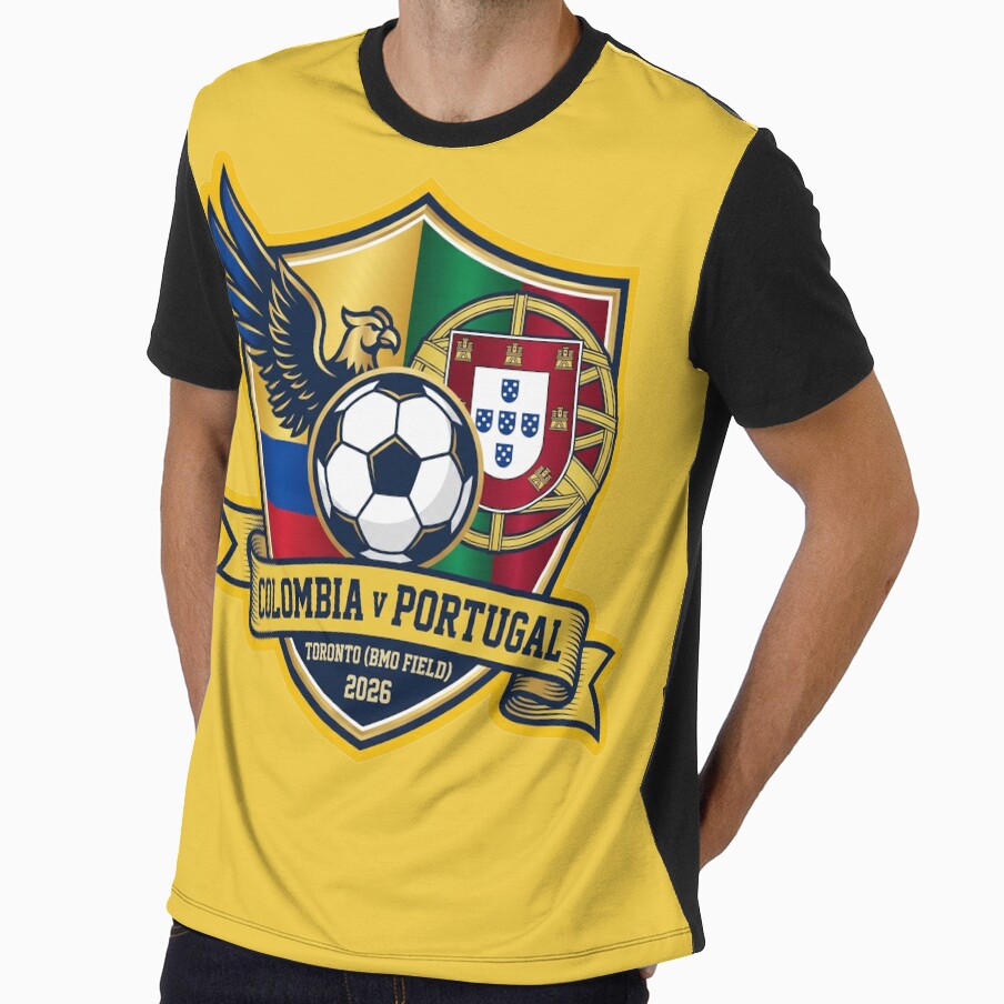 Colombia vs Portugal Toronto 2026 Soccer Crest Graphic by Pride Emblem Prints